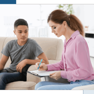 A teenager having a therapy appointment