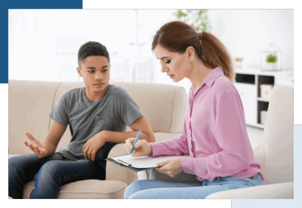 A teenager having a therapy appointment