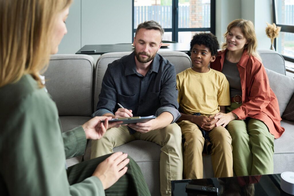 A family having a therapy