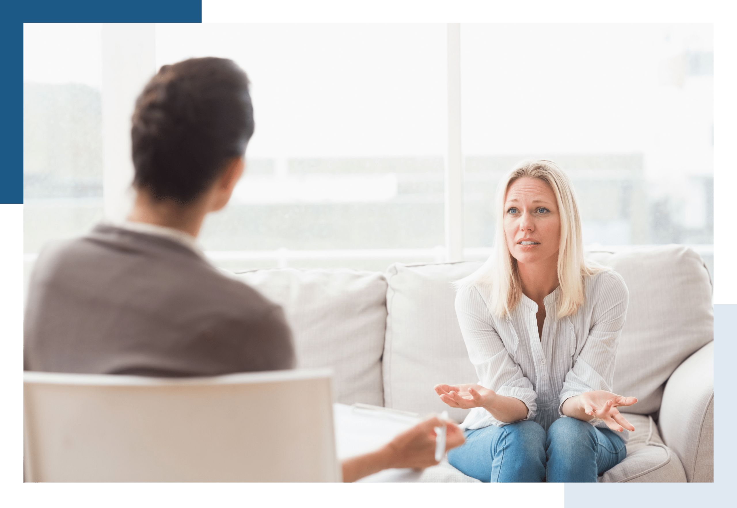 A woman having a therapy session for her anger management